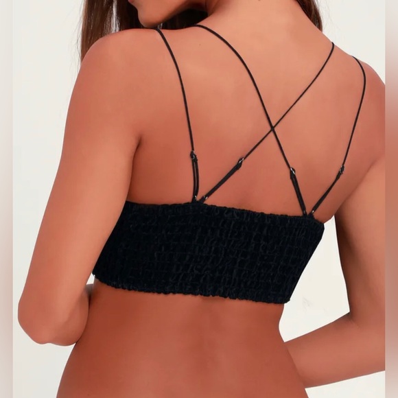 Free People-Velvet & Lace Bralette - Picture 3 of 14